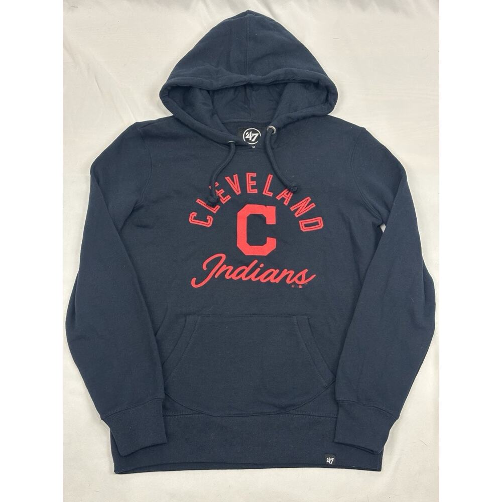 ‘47 Cleveland Indians Hooded Sweatshirt Navy Blue Women’s Size M NEW